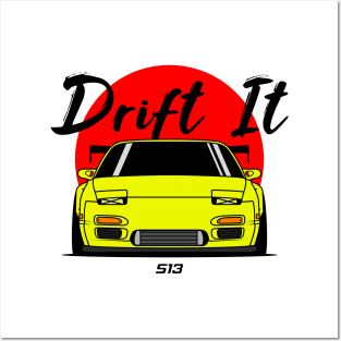 Yellow S13 Front Posters and Art